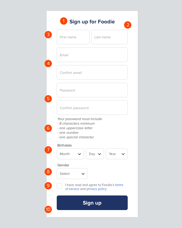 landing page signup form