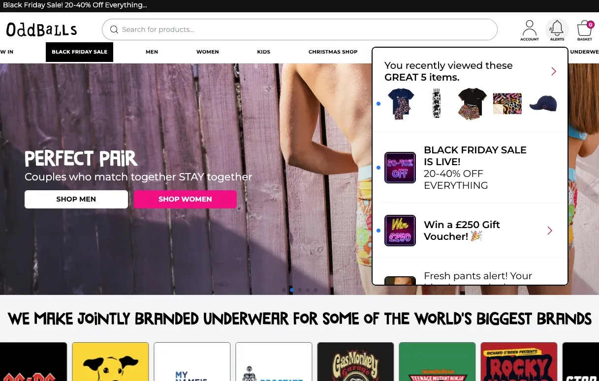 oddballs landing page sample 
