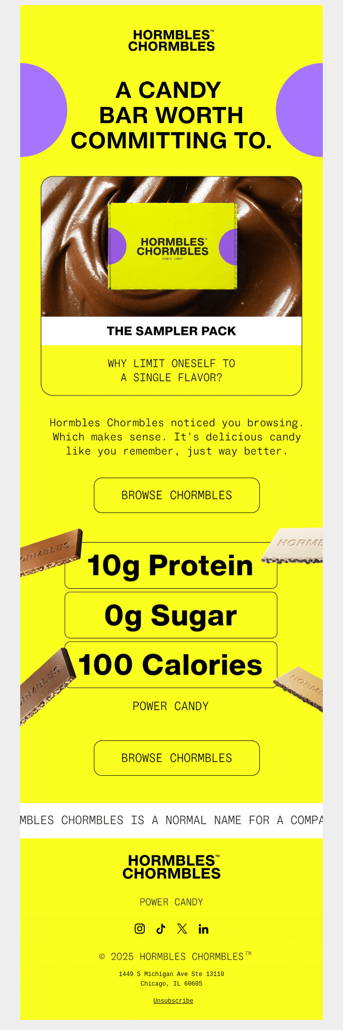 email from Hormbles Chormbles