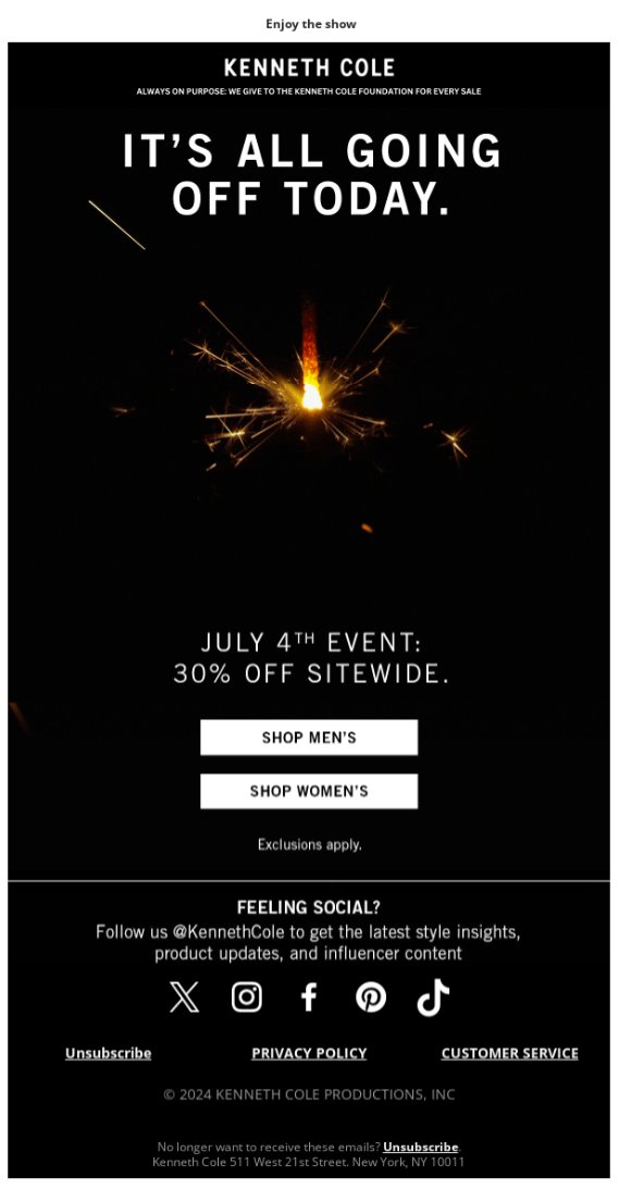 Kenneth 4th july email templates