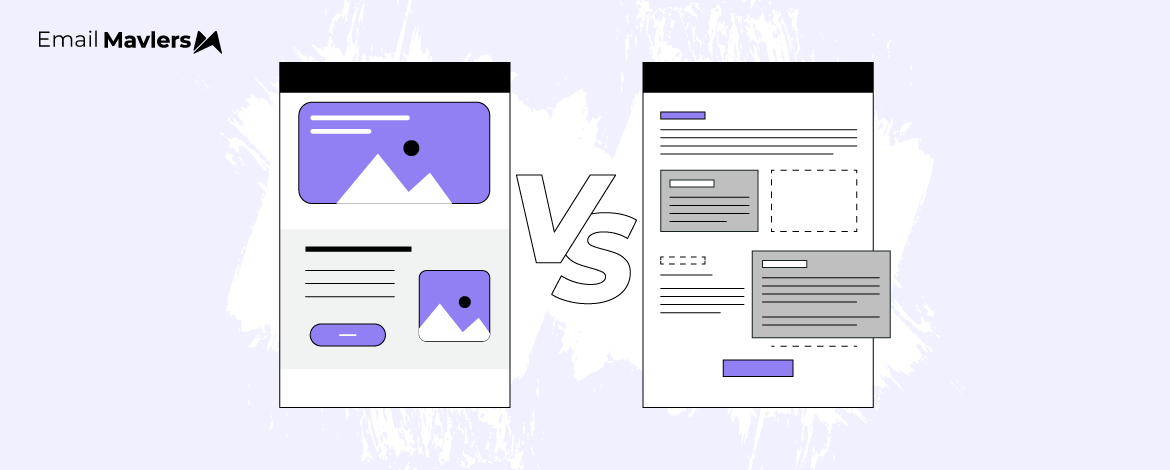 Comparison of designed vs text emails