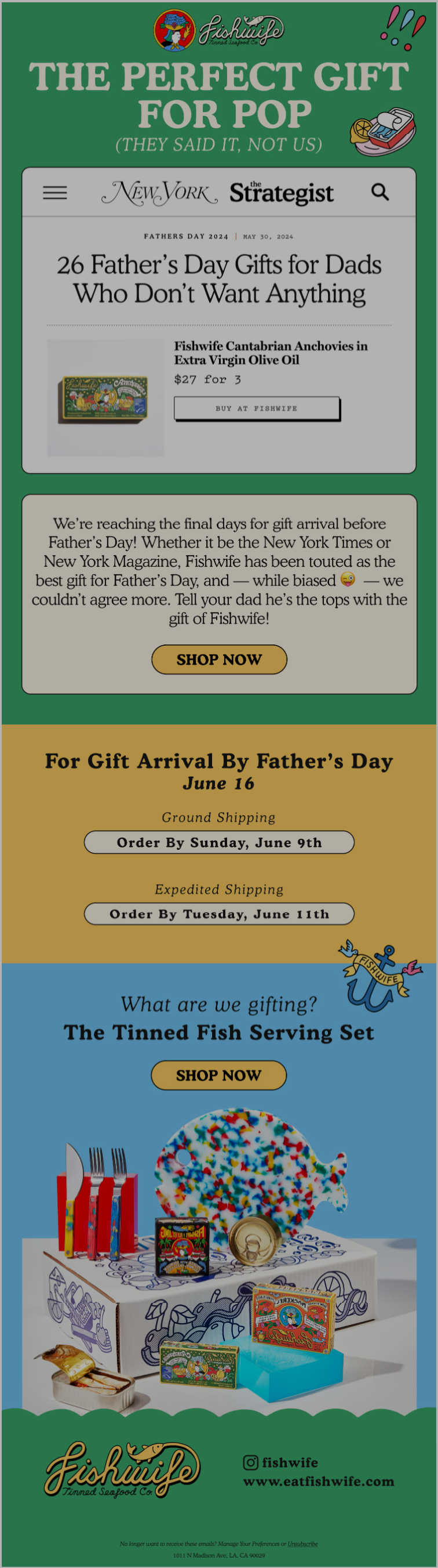 Fishwife’s Father’s Day email template