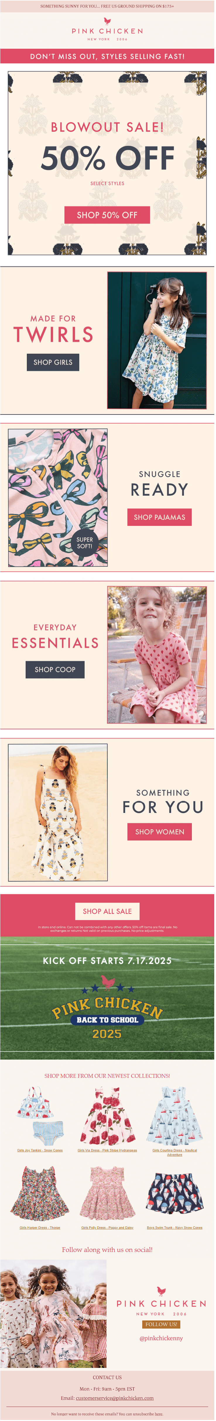 Pink chicken email template