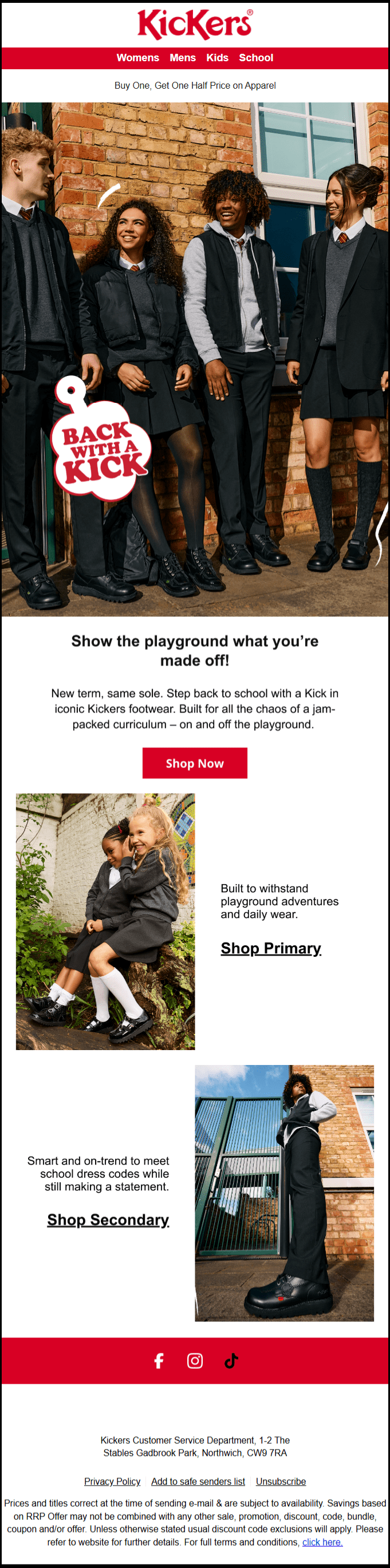 Kickers email template