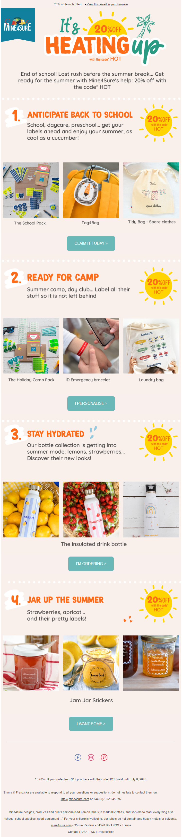 Mine4Sure email template