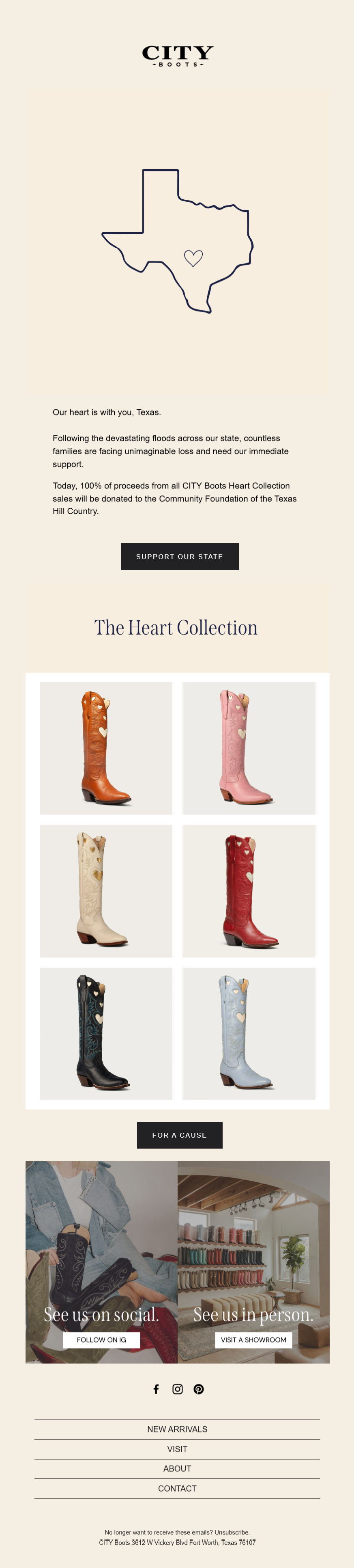 City Boots email sample