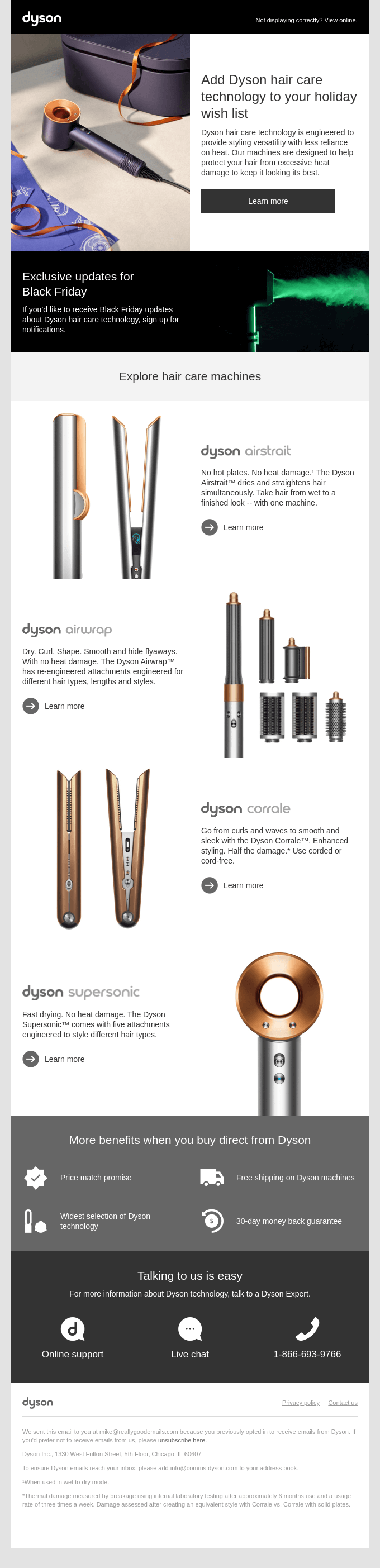 email template by Dyson