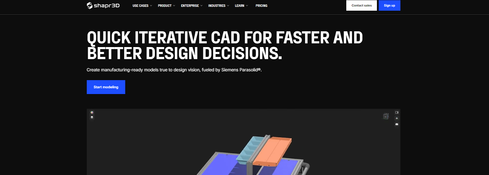  landing page by Shapr3D
