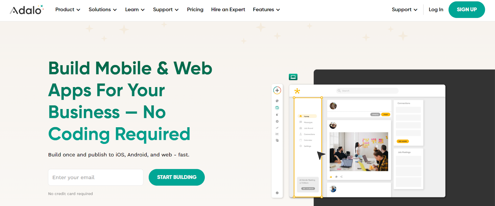  Landing page by Adalo