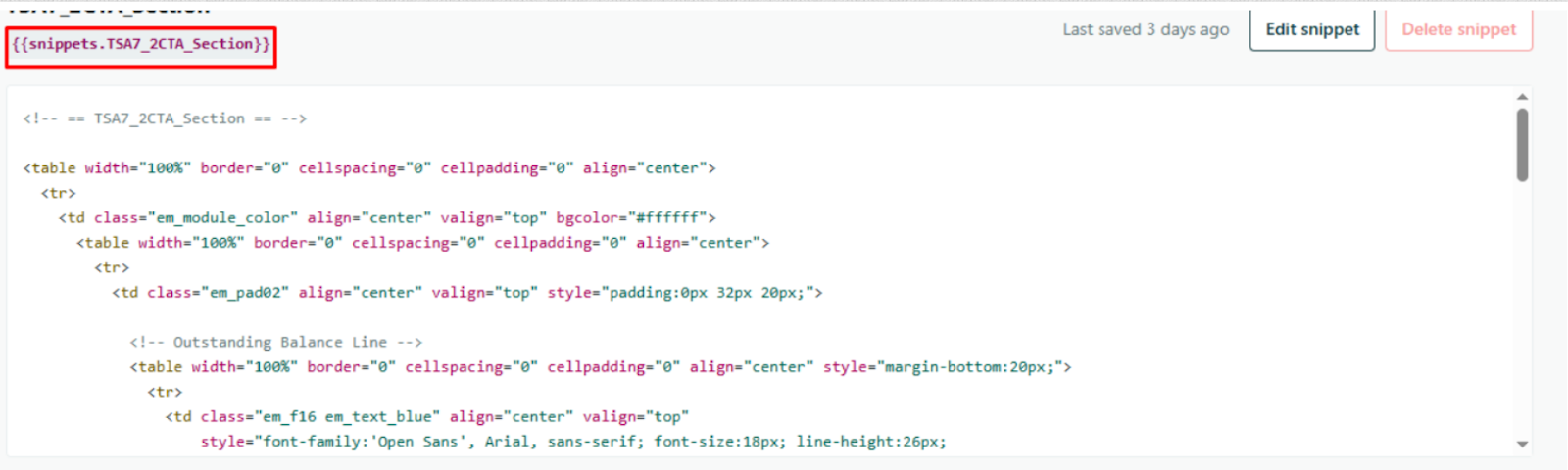 naming snippet