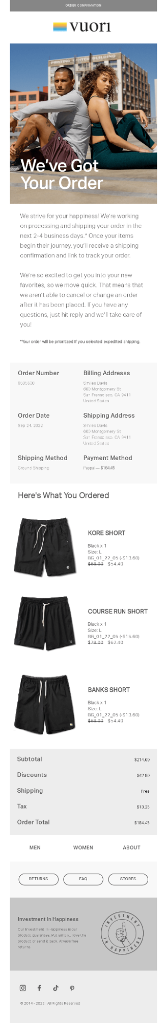e-receipt by Vuori