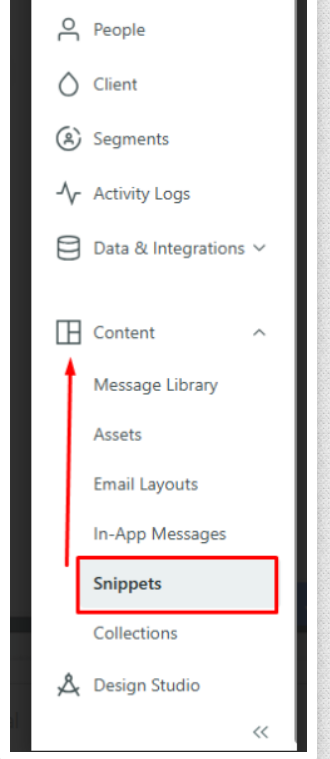 Upload Snippets in Customer.io