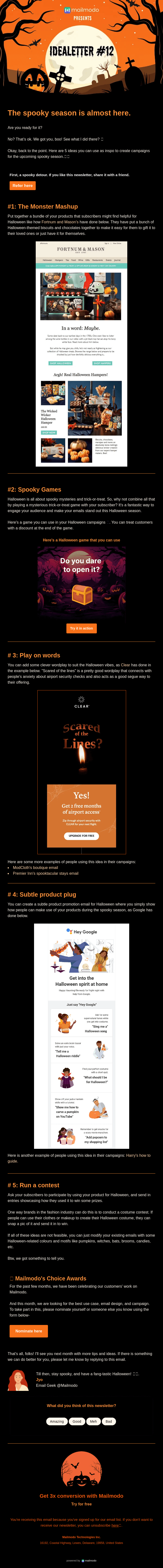 Halloween newsletter template by mailmodo