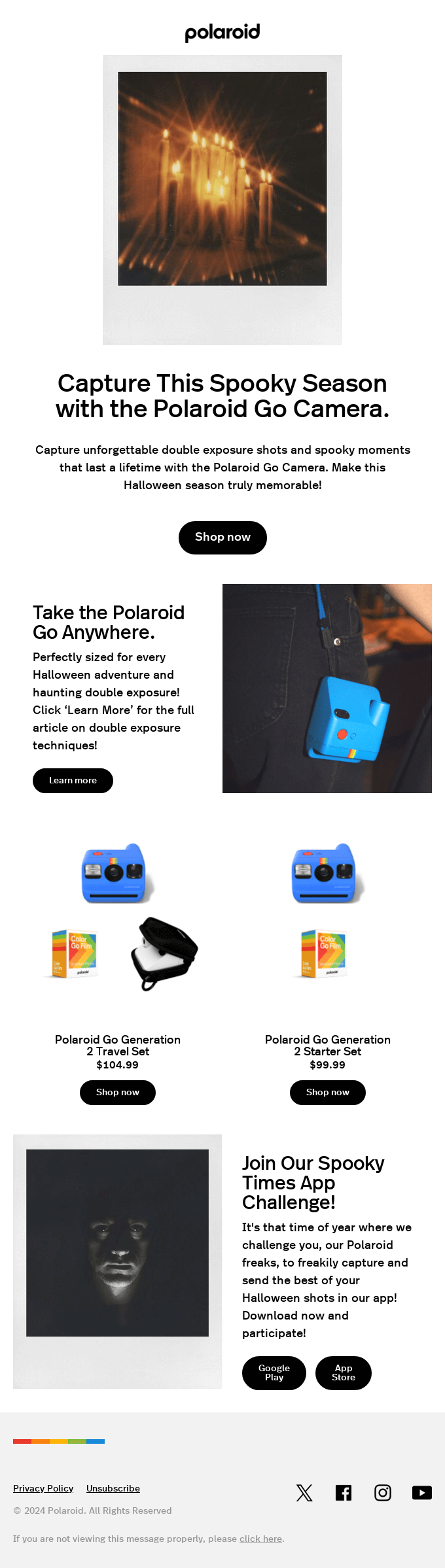Polaroid halloween email template