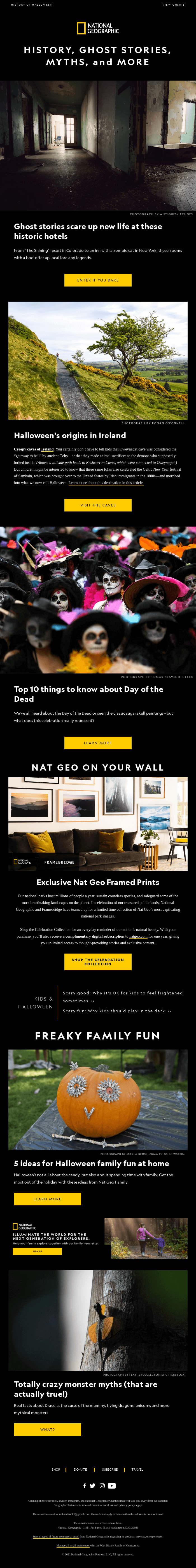 Halloween newsletter template by National Geographic