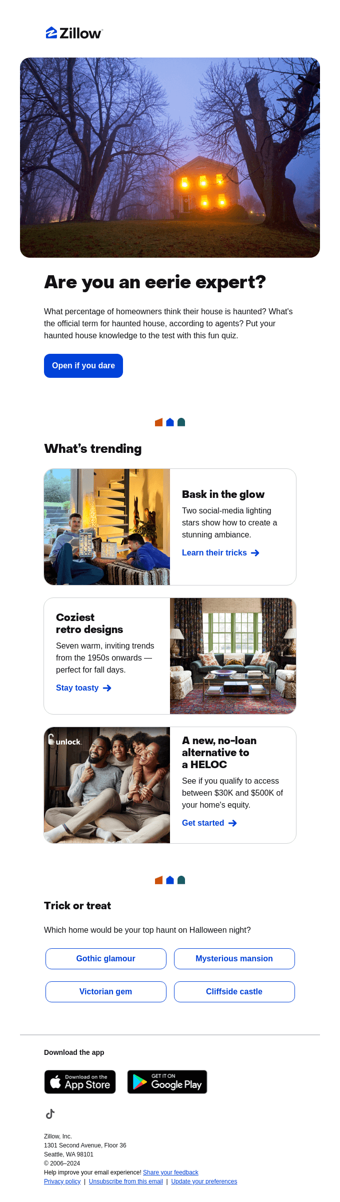 Zillow halloween email template