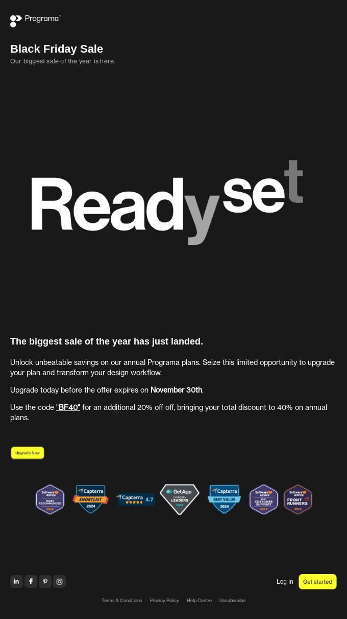Black Friday Email Template by Programa