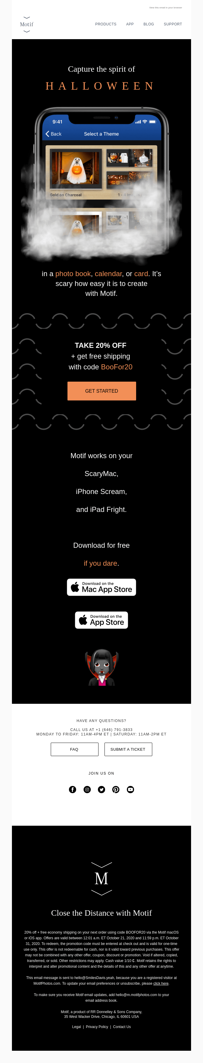Motif halloween email template
