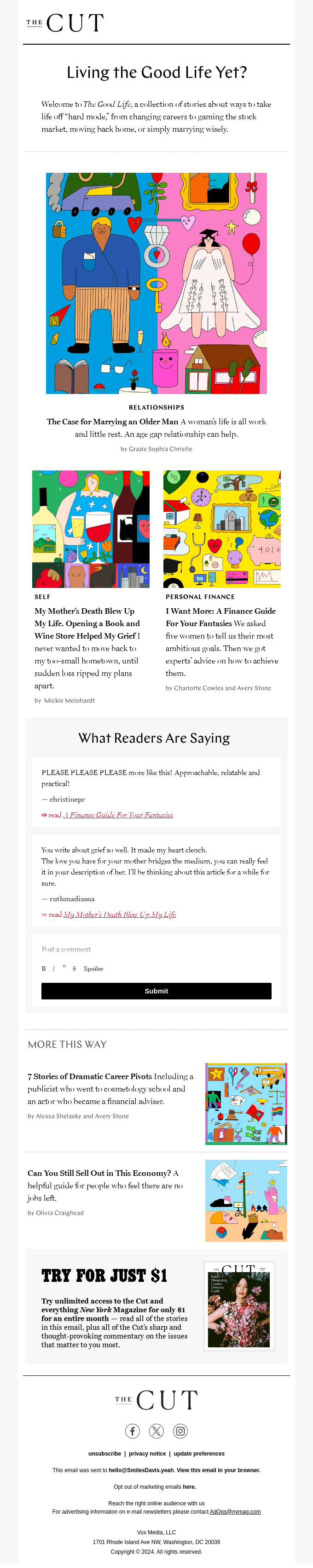 email digest template by The Cut