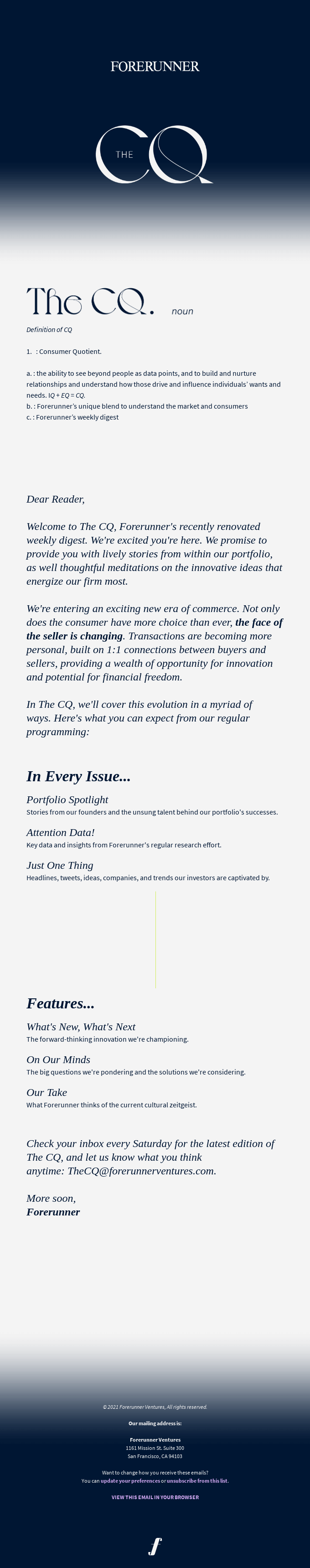 email digest template by Forerunner