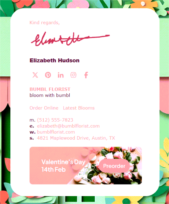 Valentines day email signature banner
