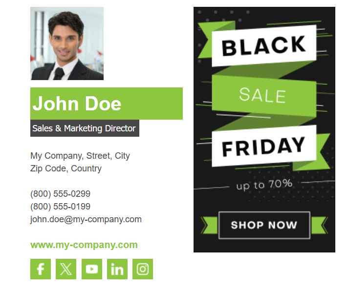 Black friday sale banner for email signature 