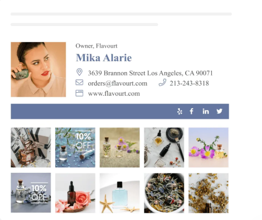 Online store promotion in email signature banner
