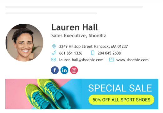 special sale promotion email signature banner