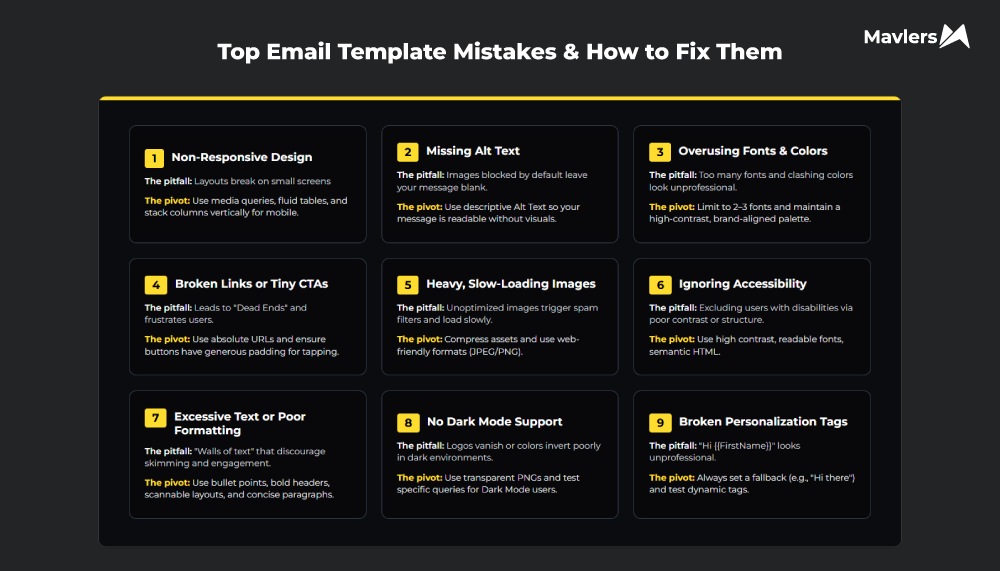 Top email template mistakes and how to fix them
