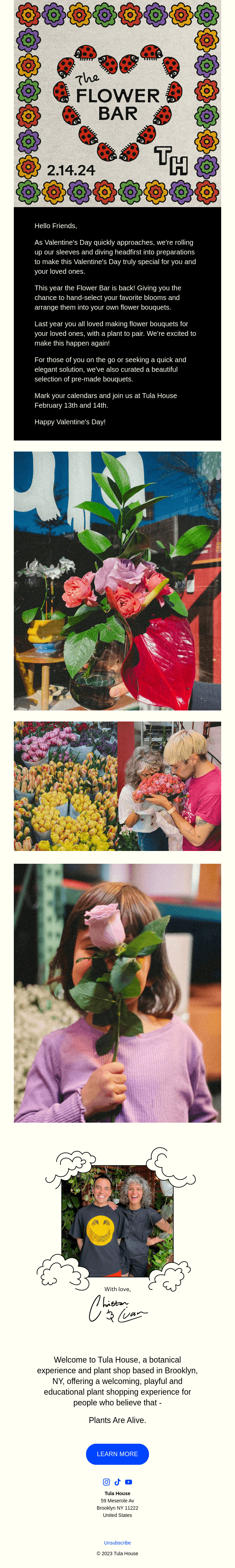 email template by Tula house