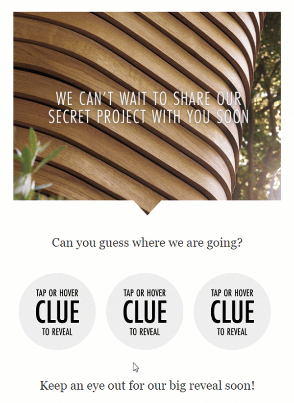 Interactive email sample