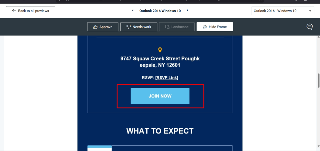 CTA button rendering on outlook