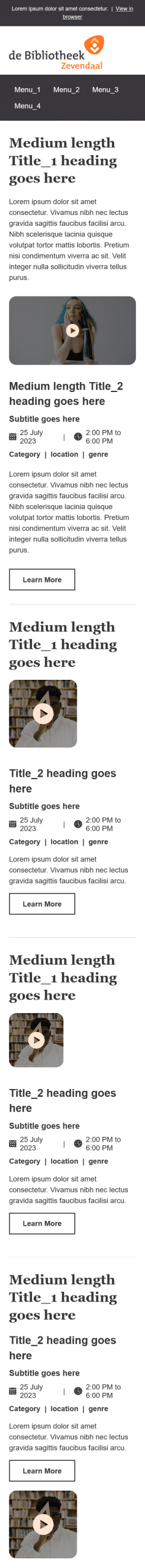 Exported HTML mobile design